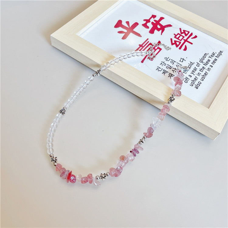Wholesale  Retro Color Beaded Flower Necklace