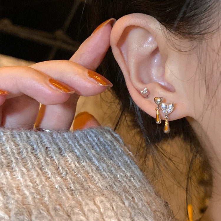 Wholesale  zircon lovely butterfly stud earrings suit