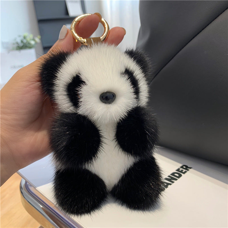 Wholesale cute red panda mink plush keychain