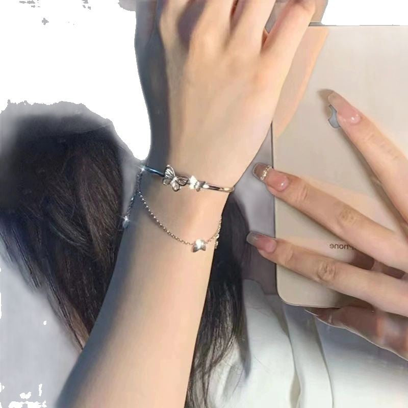 Wholesale silver Butterfly Half Bracelet