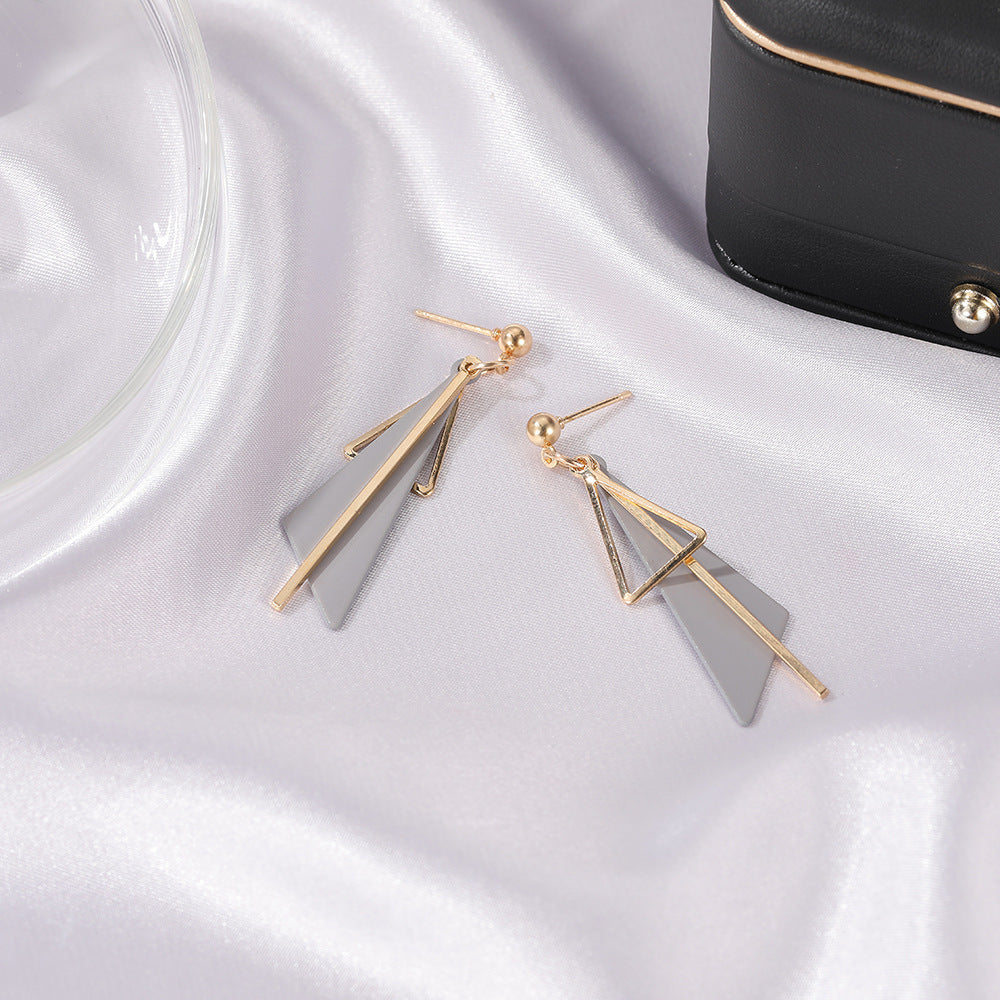 Wholesale  Geometric Tassel Triangle Elegant Earrings