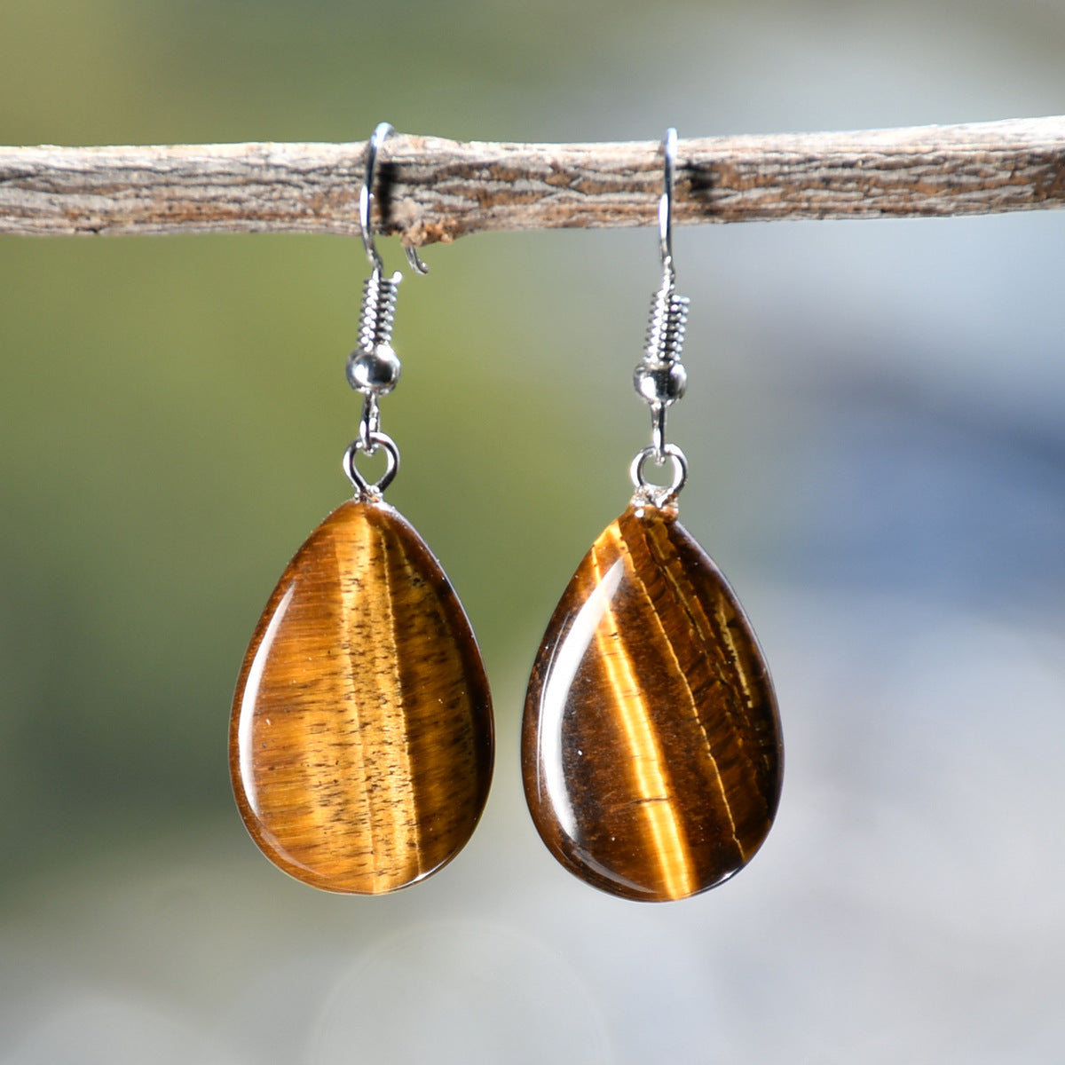 Wholesale Antique Water Drop Natural Stone Earrings - Pink Crystal and Green Aventurine Everyday Jewelry