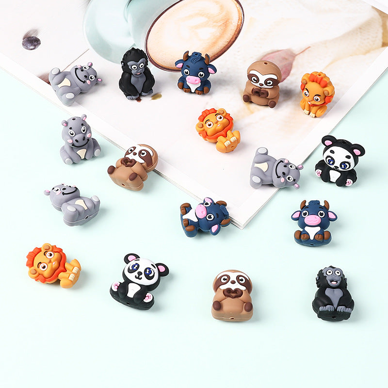 Wholesale 20pcs 3D sloth   Focal Beads DIY Bead Accessories