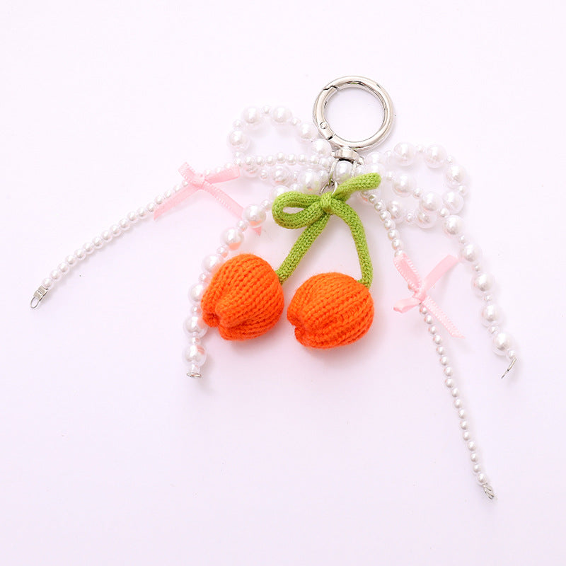 Wholesale  Wool Knitted Tulip Keychains