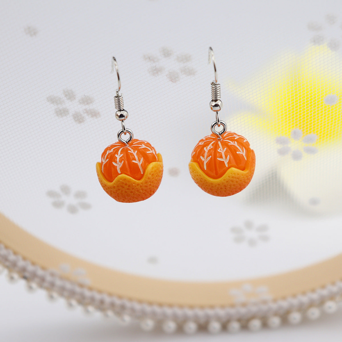 Wholesale cute peeling orange earrings