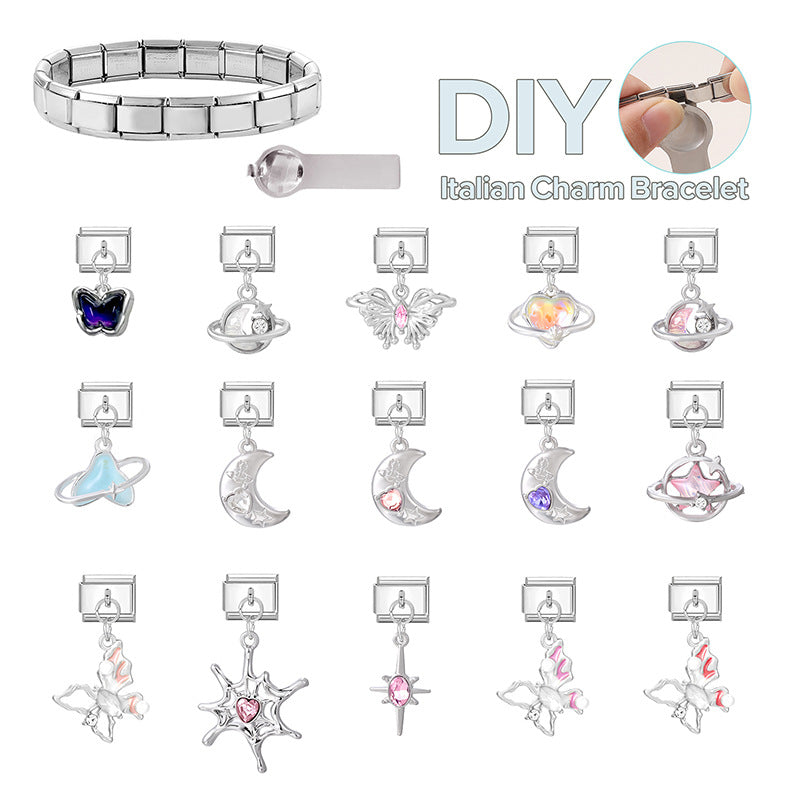 Wholesale 9mm Italian Charm Starter Bracelets DIY Pendant Style Stainless Steel Composable Bracelet