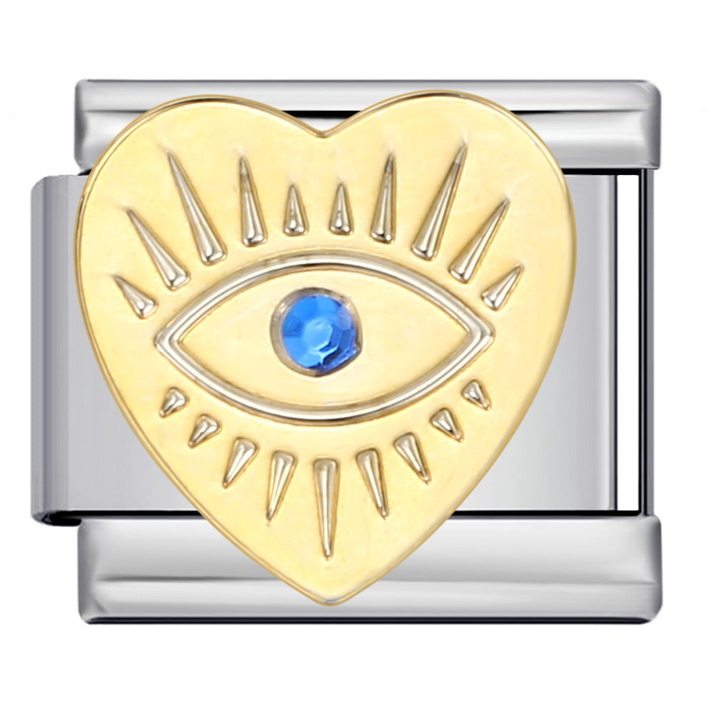 Wholesale Italian Charm Bracelet 9mm DIY Splicing Removable Devil Eye Stainless Steel Composable Bracelet