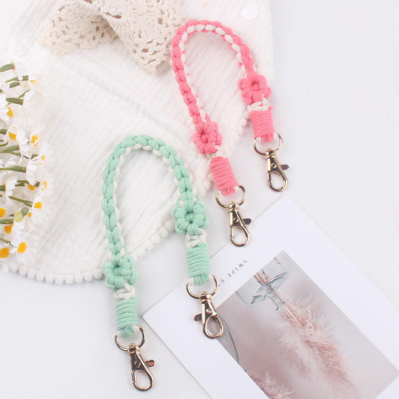 Wholesale creative handmade woven flower daisy pattern cup set cup rope cup accessories