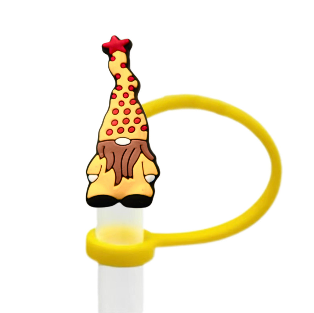 Wholesale 10pcs Christmas themed cartoons 8/ 10mm Straw Cover Straw Tube Cap