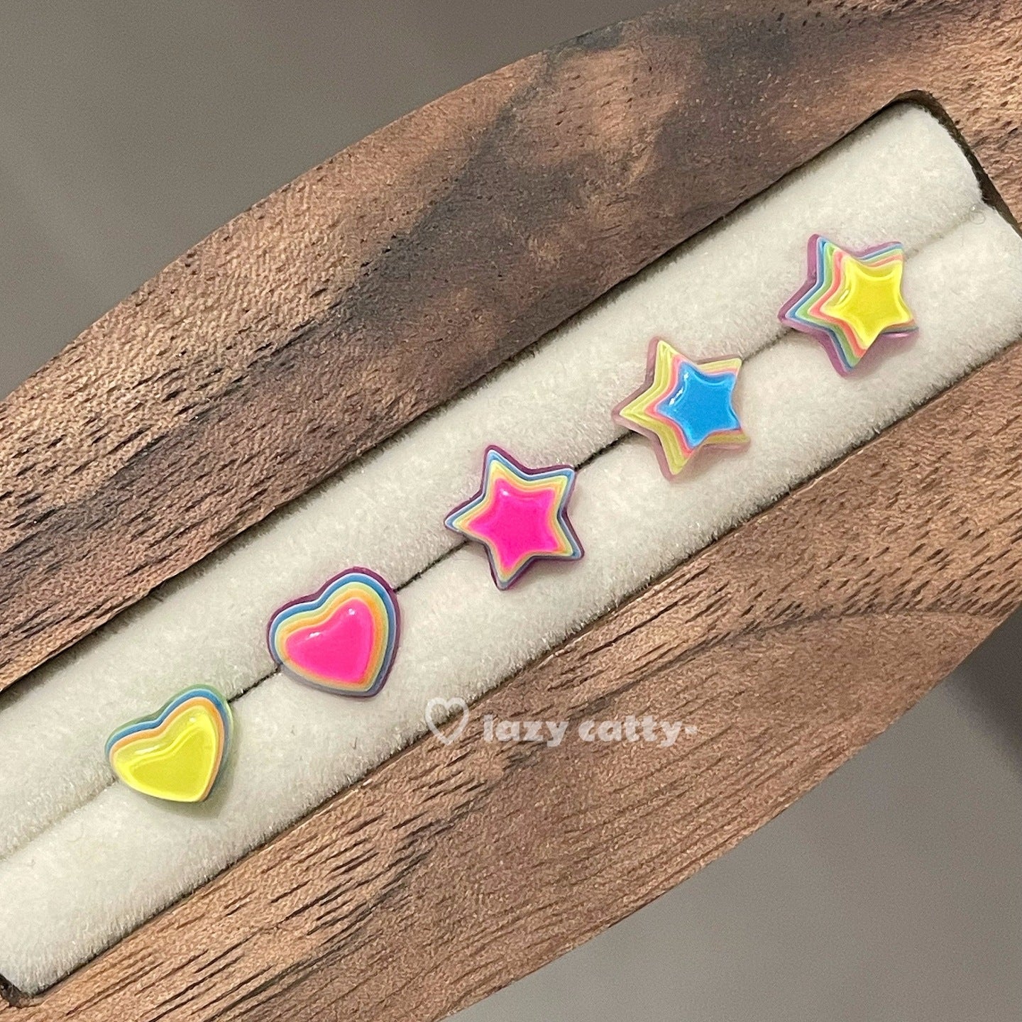 Wholesale Titanium Steel Dopamine Candy Star Heart Earrings