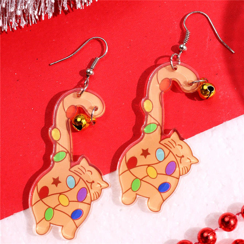 Wholesale  colored lights cat acrylic earrings