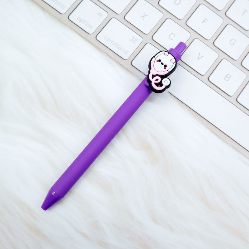 Wholesale  Cartoon PVC Creative Solid Color Doctor Medical 0.5 Pen Press Gel Pen