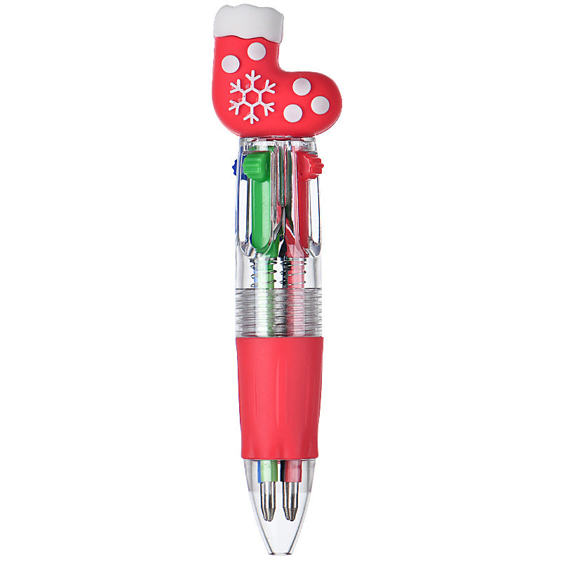 Wholesale Cute cartoon Christmas four-color ballpoint pen