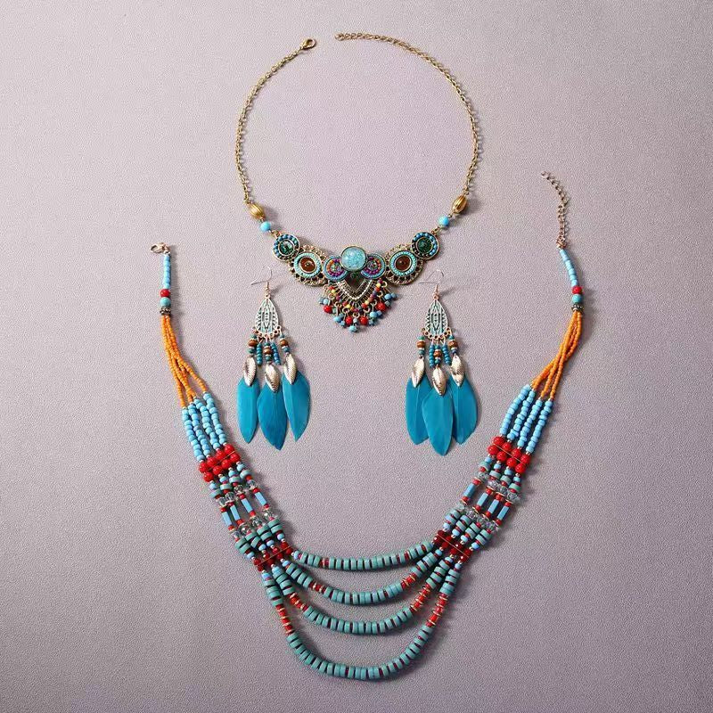 Wholesale Tibetan Style Beaded Necklace Yew Wood Handmade Jewelry Accessory for Gift