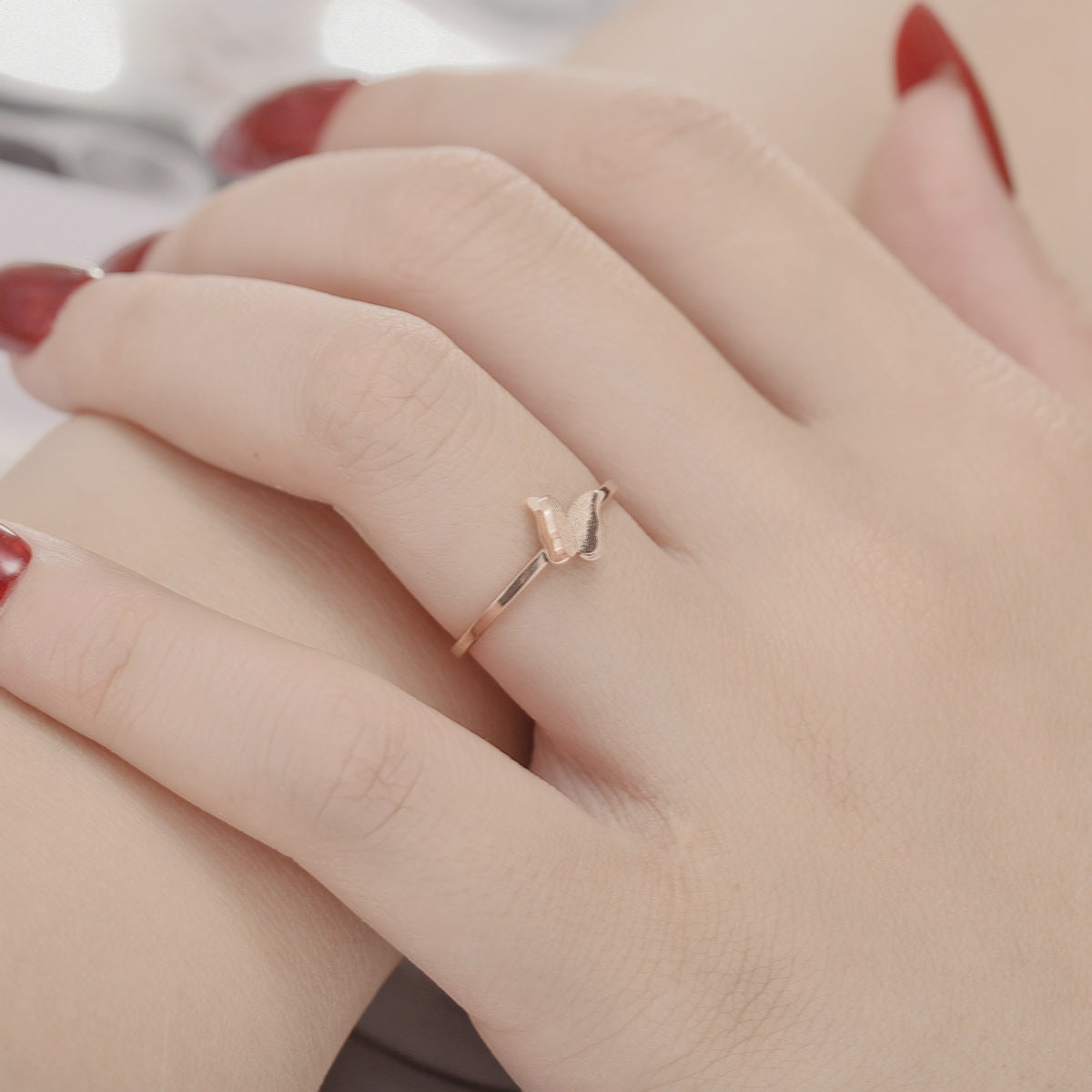 Wholesale Butterfly Titanium Steel Ring Live 18K Gold Rings ACC-RS-DingChao011