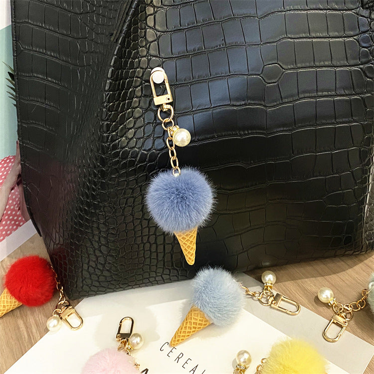 Wholesale Cartoon Pearl Ice Cream Plush Keychain ACC-KC-KaiYue012