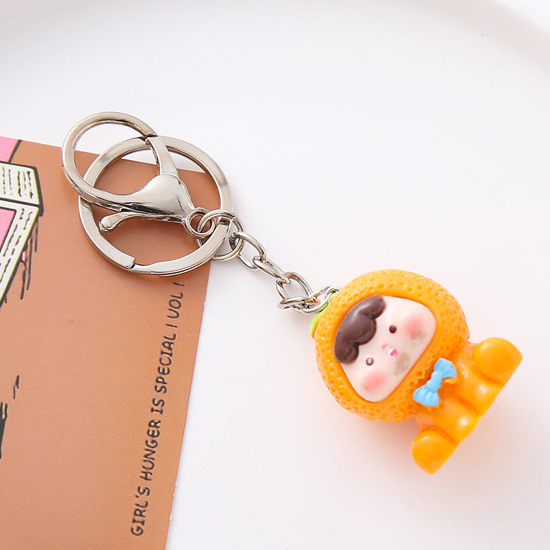 Wholesale  three-dimensional fruit baby bell keychain