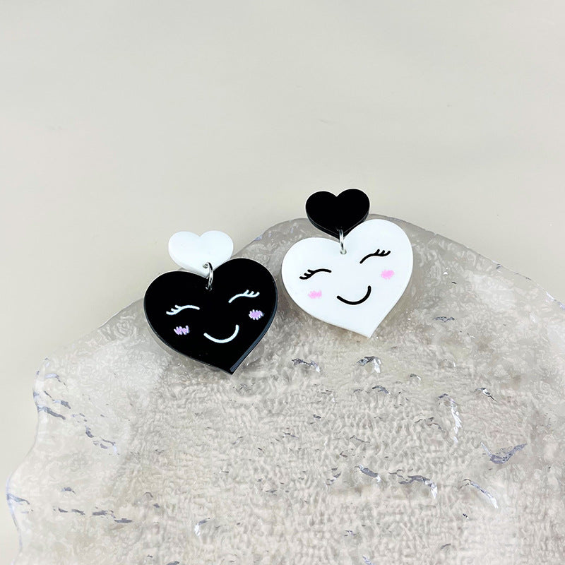 Wholesale Valentine's Day lovely smiley face acrylic simple earrings