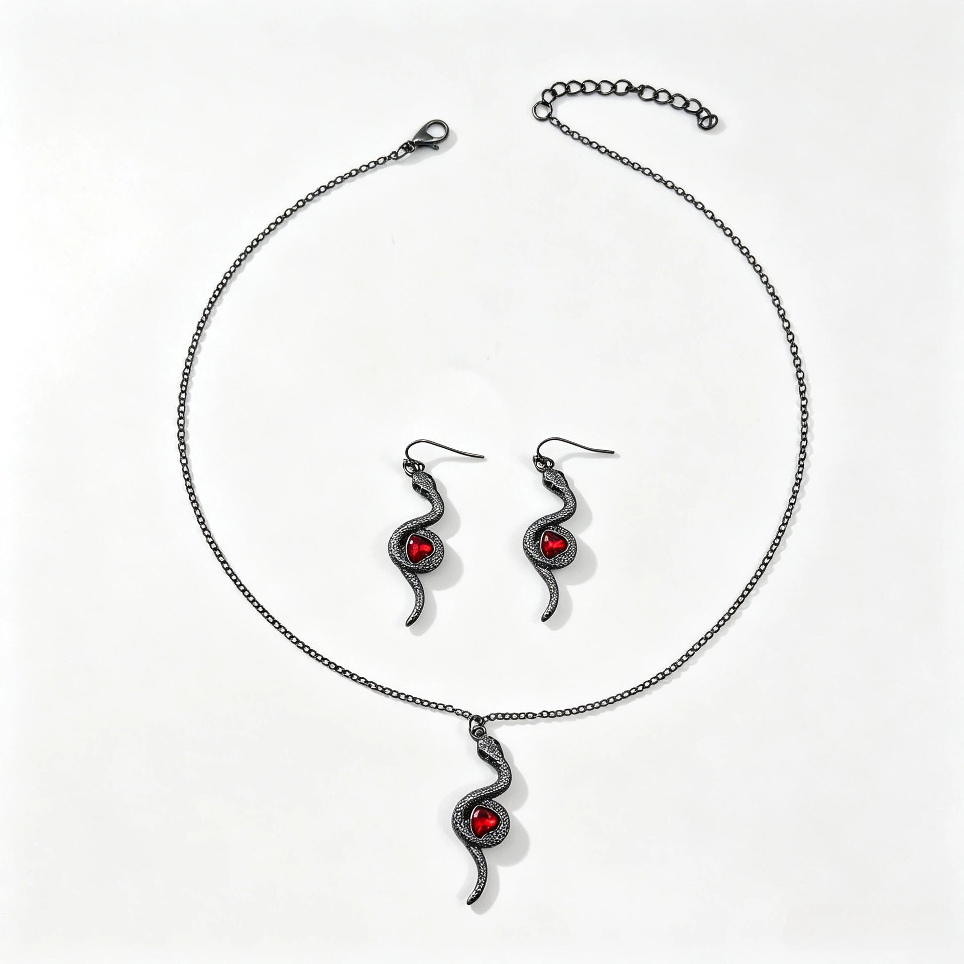 Wholesale Zinc Alloy Electroplated Gothic  Necklace Earrings Set Trendy Jewelry Accessory Gift Boutique Resale