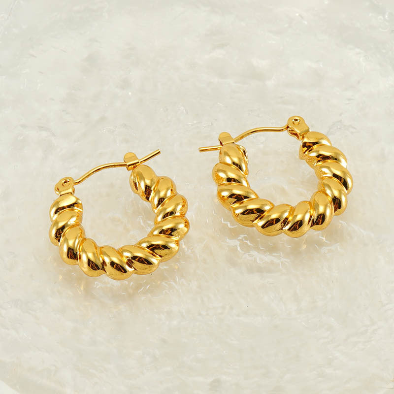 Wholesale  retro titanium steel circle earrings