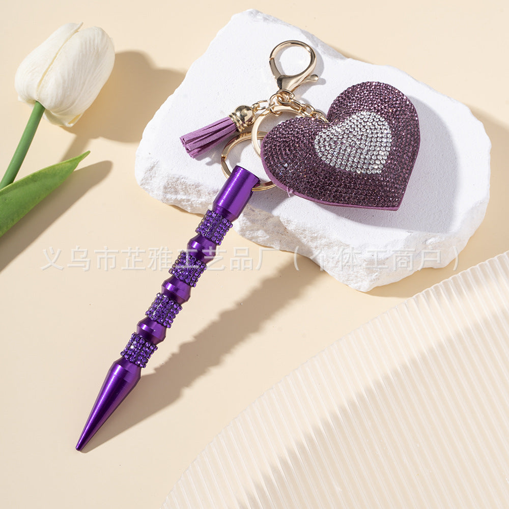Wholesale Heart Shaped Diamond Metal Keychains ACC-KC-ZhiYa056