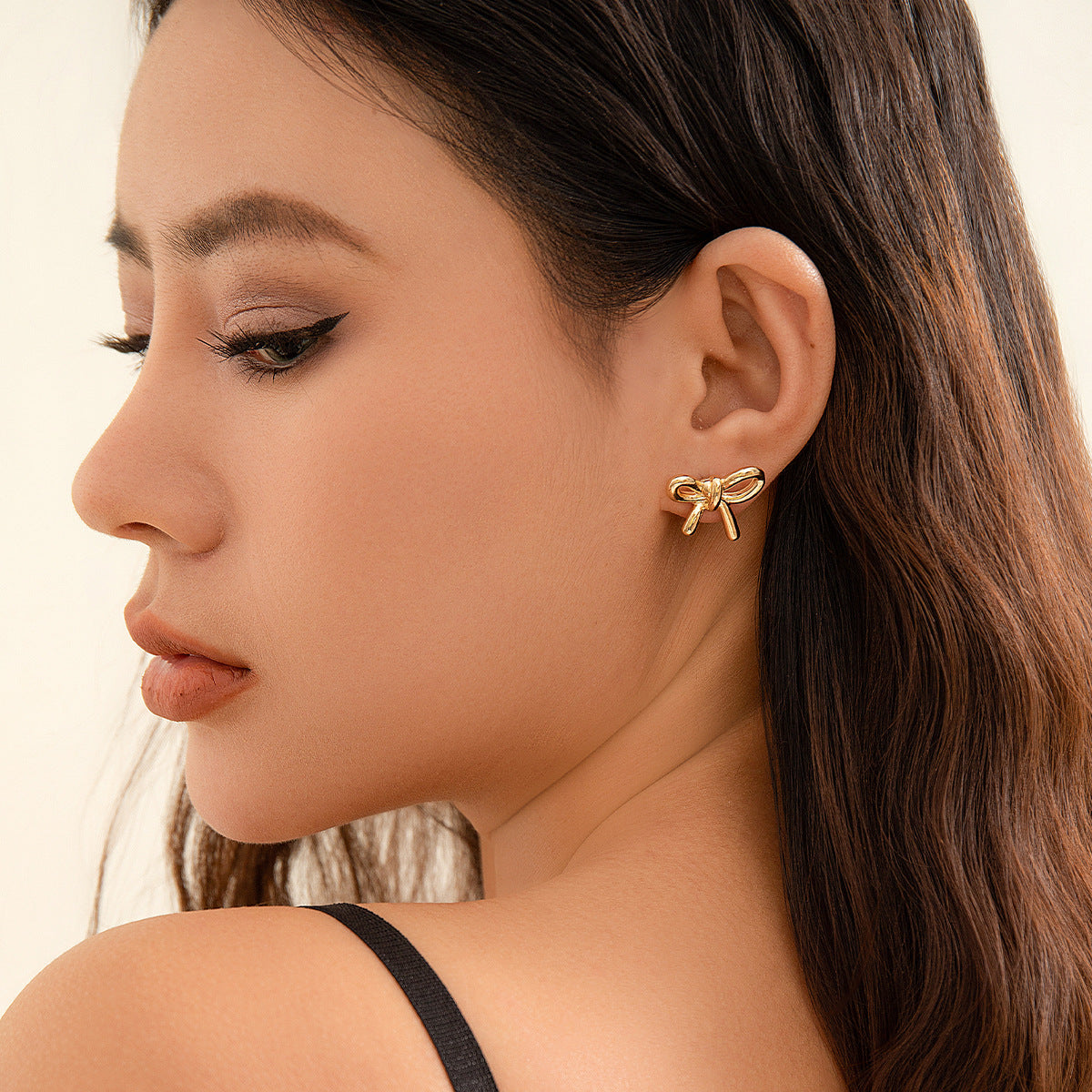 Wholesale Bow Earrings Metal Ribbon Knotted Ear Studs ACC-ES-KunJuan001