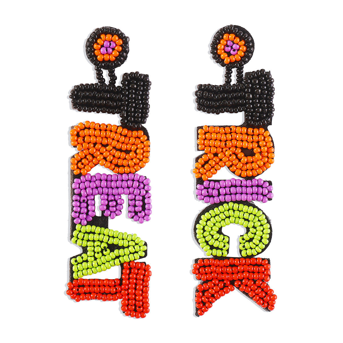 Wholesale  personalized funny cartoon earrings Halloween  letter skull earrings