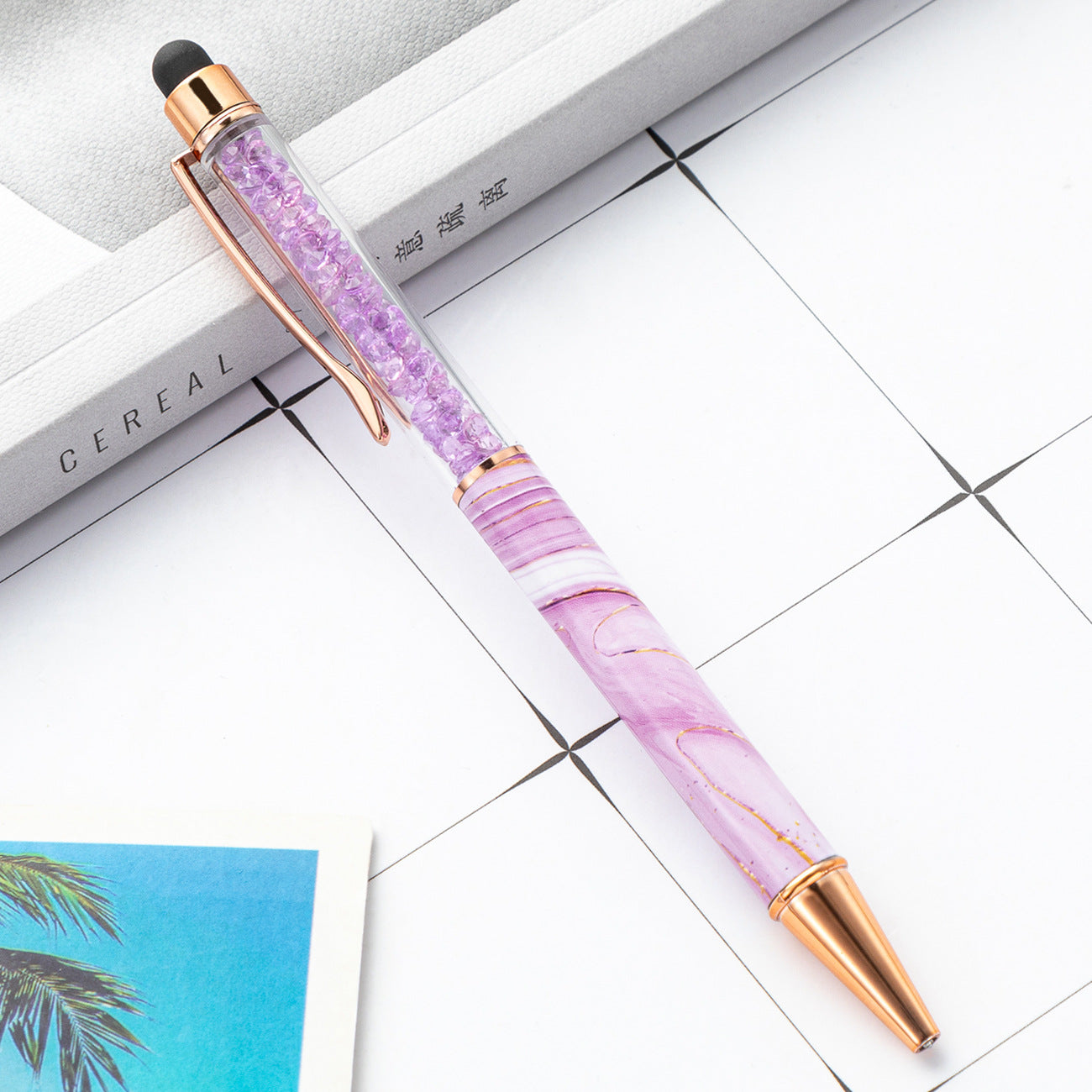 Wholesale Printed Film Ballpoint Pen Multi-color Marble Pattern Metal Pen ACC-PN-HuaHao007