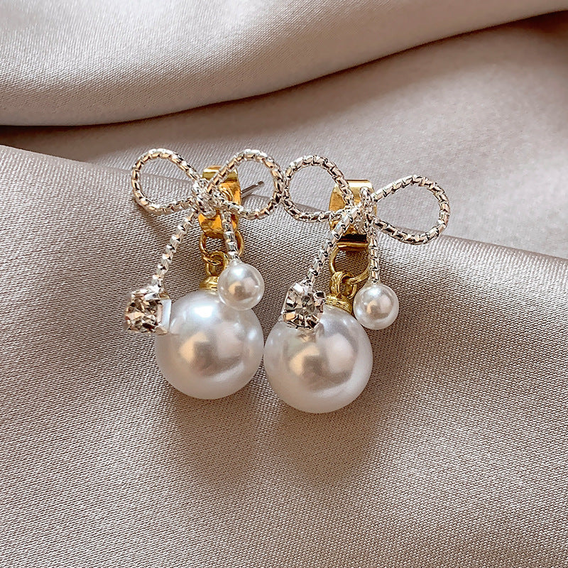 Wholesale Bow Pearl Earrings