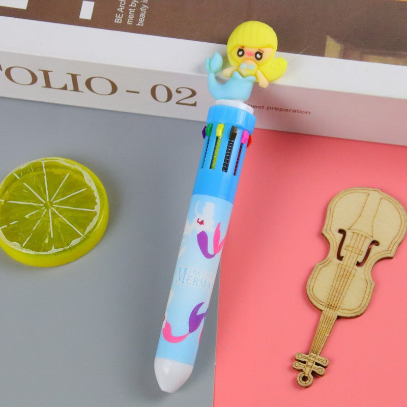 Wholesale ten color round press plastic ballpoint pens ACC-PN-Liuj011