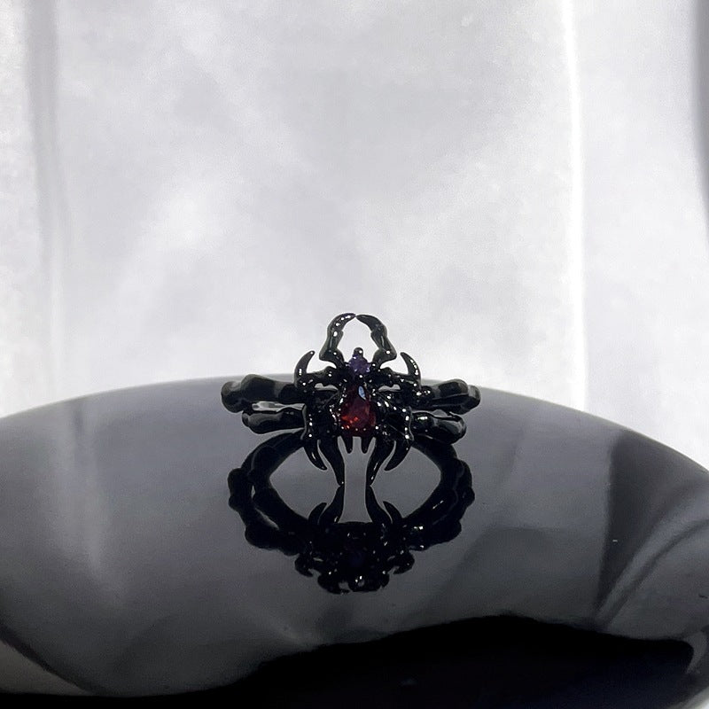 Wholesale  red enamel sweet cool punk ring