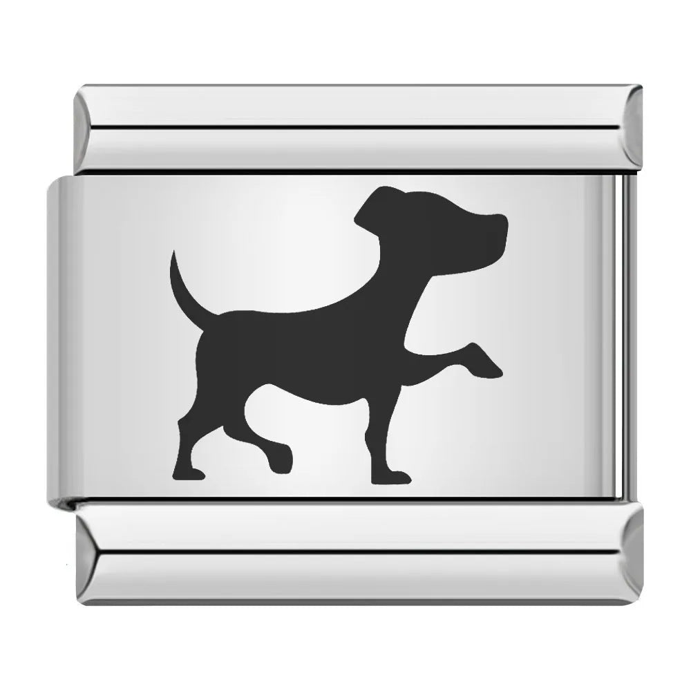 Wholesale 9mm Italian Charm Starter Bracelets DIY square Single Section Creative Stainless Steel Composable Bracelet