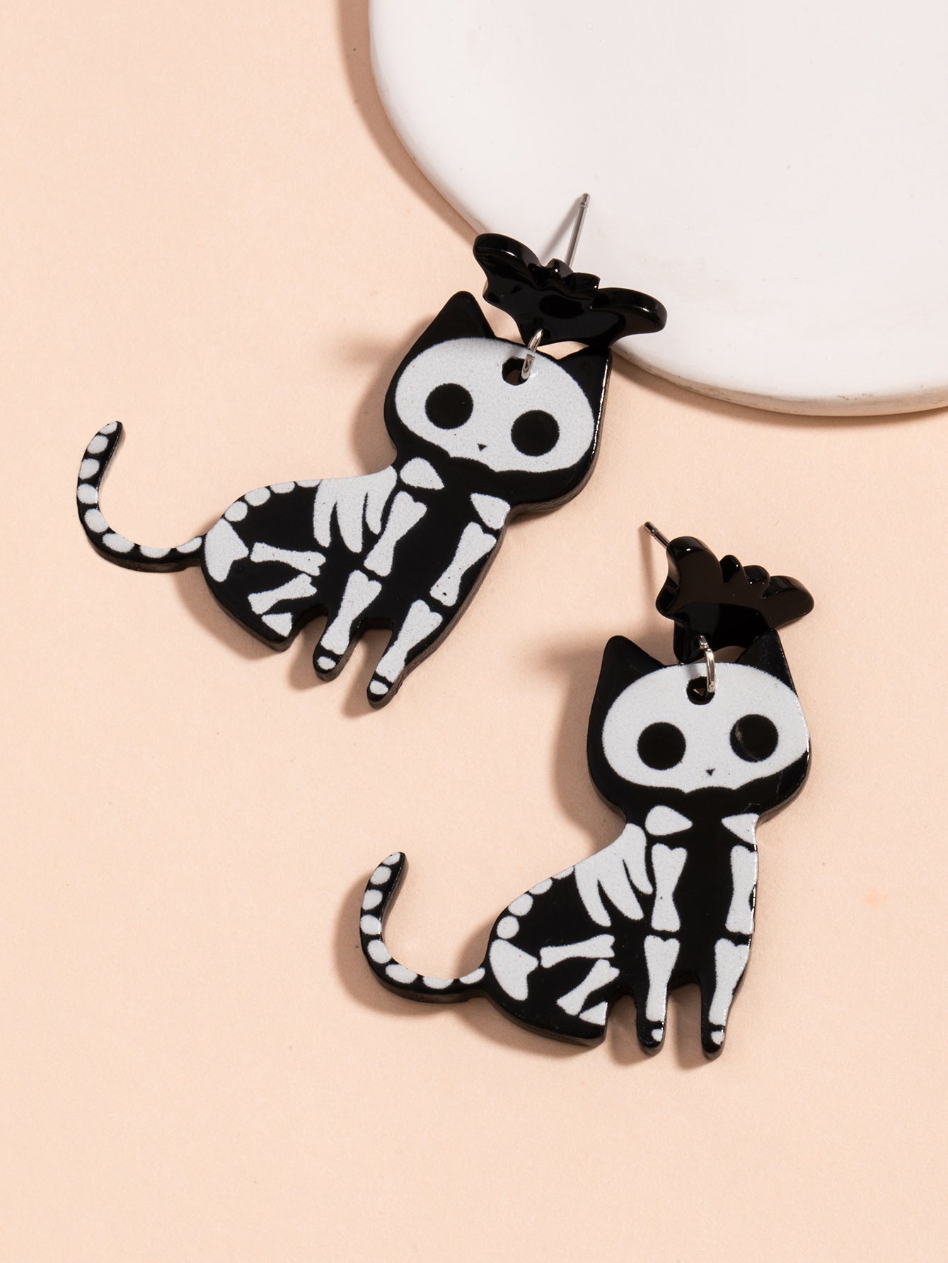 Wholesale Acrylic Cute  Funny Horror Ghost Bat Earrings