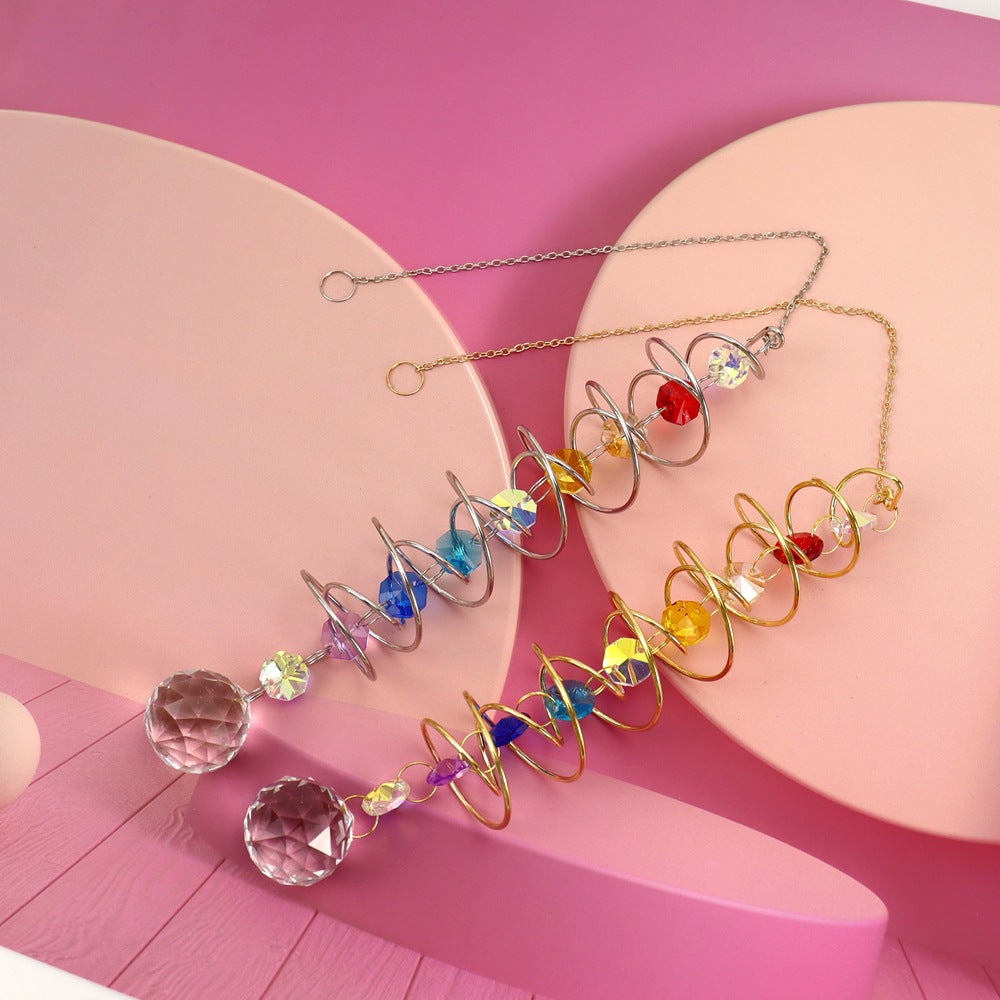Wholesale Spiral Rotator Sun Catcher Crystal Wind Chime