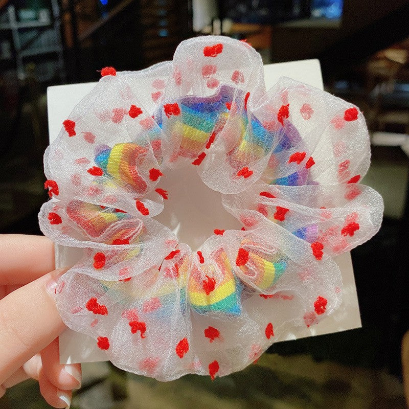 Wholesale fabric rainbow color headband cute mesh headband ACC-HS-linx001