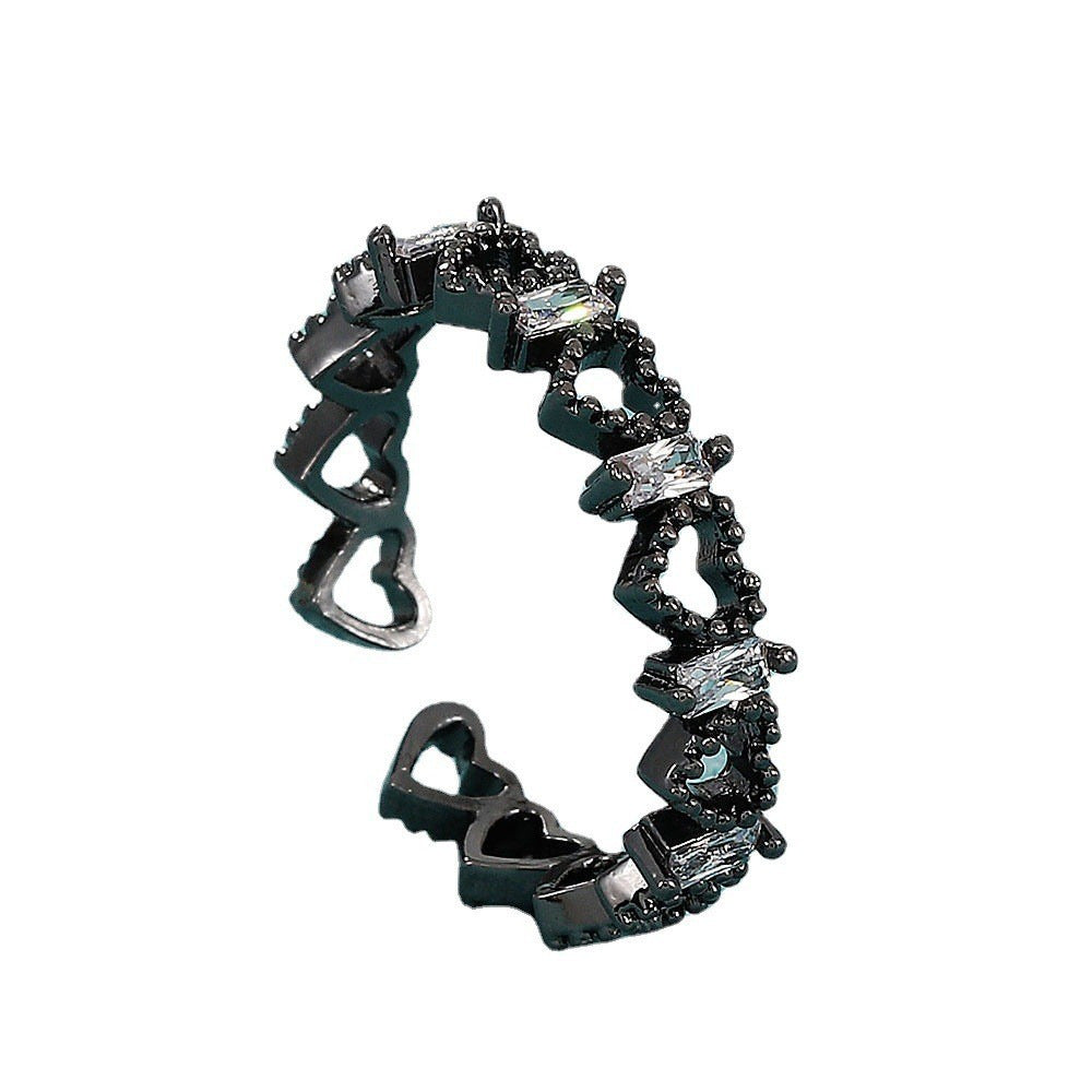 Wholesale 5pcs Micro inlaid zircon ring  love ring