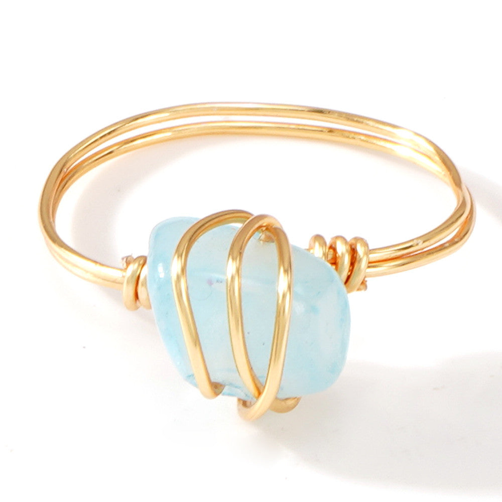 Wholesale Natural Stone Ring Light Luxury Elegant Niche Design Jewelry Accessory Gift