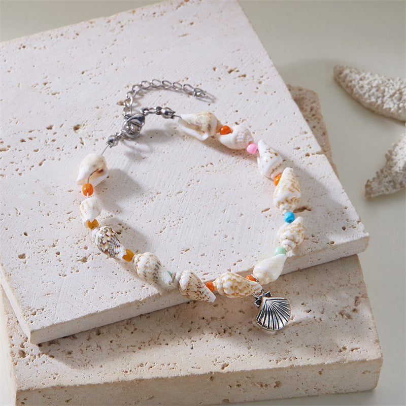 Wholesale beach ocean shell jewelry  beaded pendant bracelet