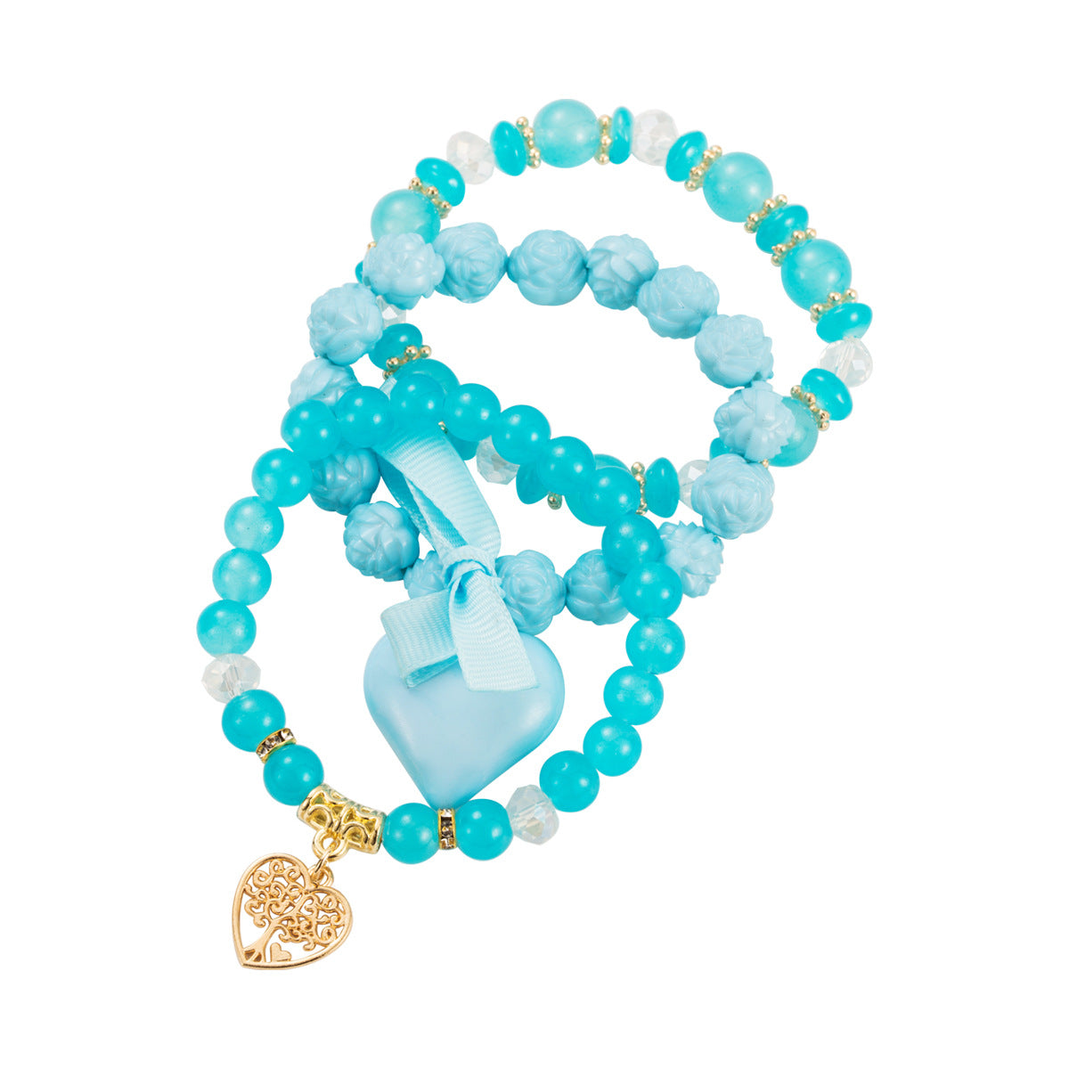 Wholesale  Bohemian Heart Pendant Multi-Layer Bracelet Set