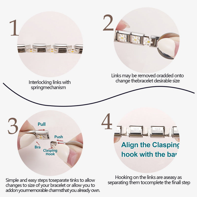 Wholesale Connector module rose gold DIY personality fashion module embroidered steel bracelet handmade bracelet bracelet