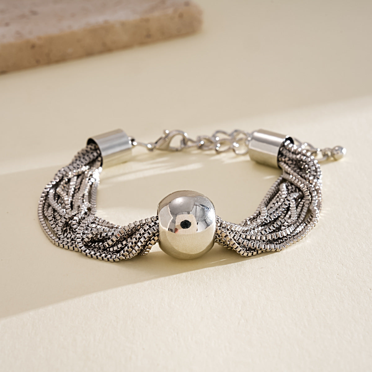 Wholesale Electroplated Metal Multi-Layer Chain Ball Bracelet - European American Style Chic Women' s Jewelry