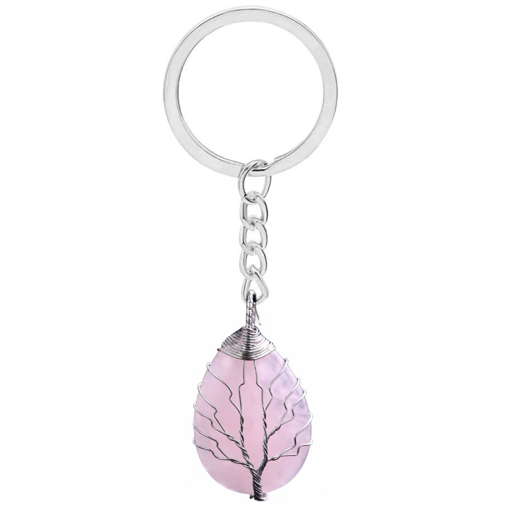 Wholesale Drop Shaped Tree of Life Handmade Wire Wrapped Metal Keychain ACC-KC-YuChan001