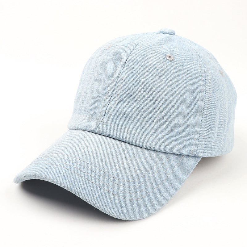 Wholesale Solid Color Plain Cotton Denim Baseball Cap ACC-HT-LueLan020