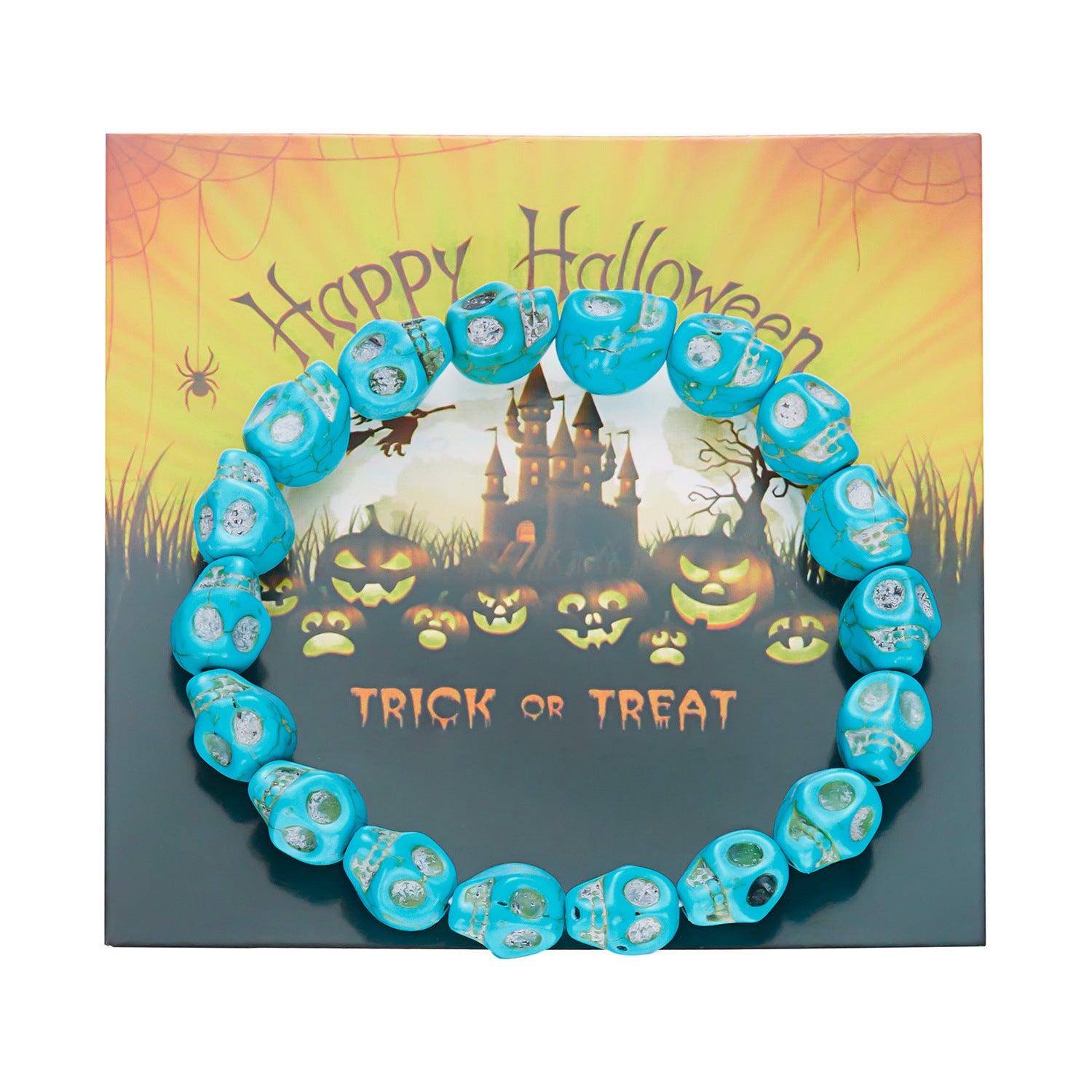 Wholesale  Personality Funny  Colorful Skull Beaded Bracelets