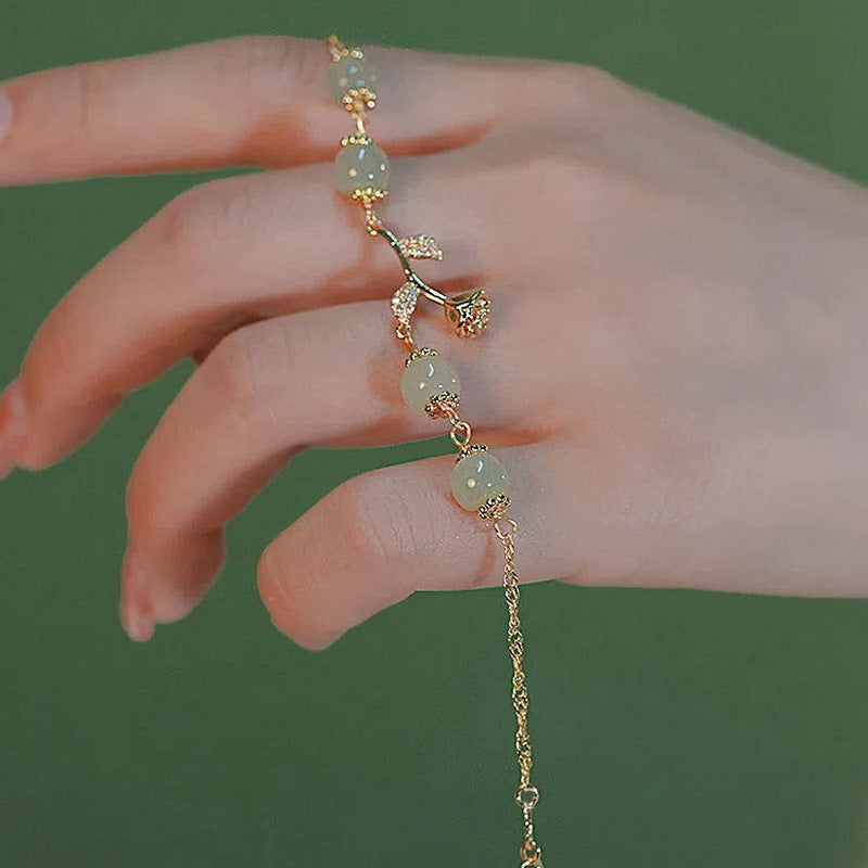 Wholesale Tulip Cat's Eye Pull Alloy Bracelet