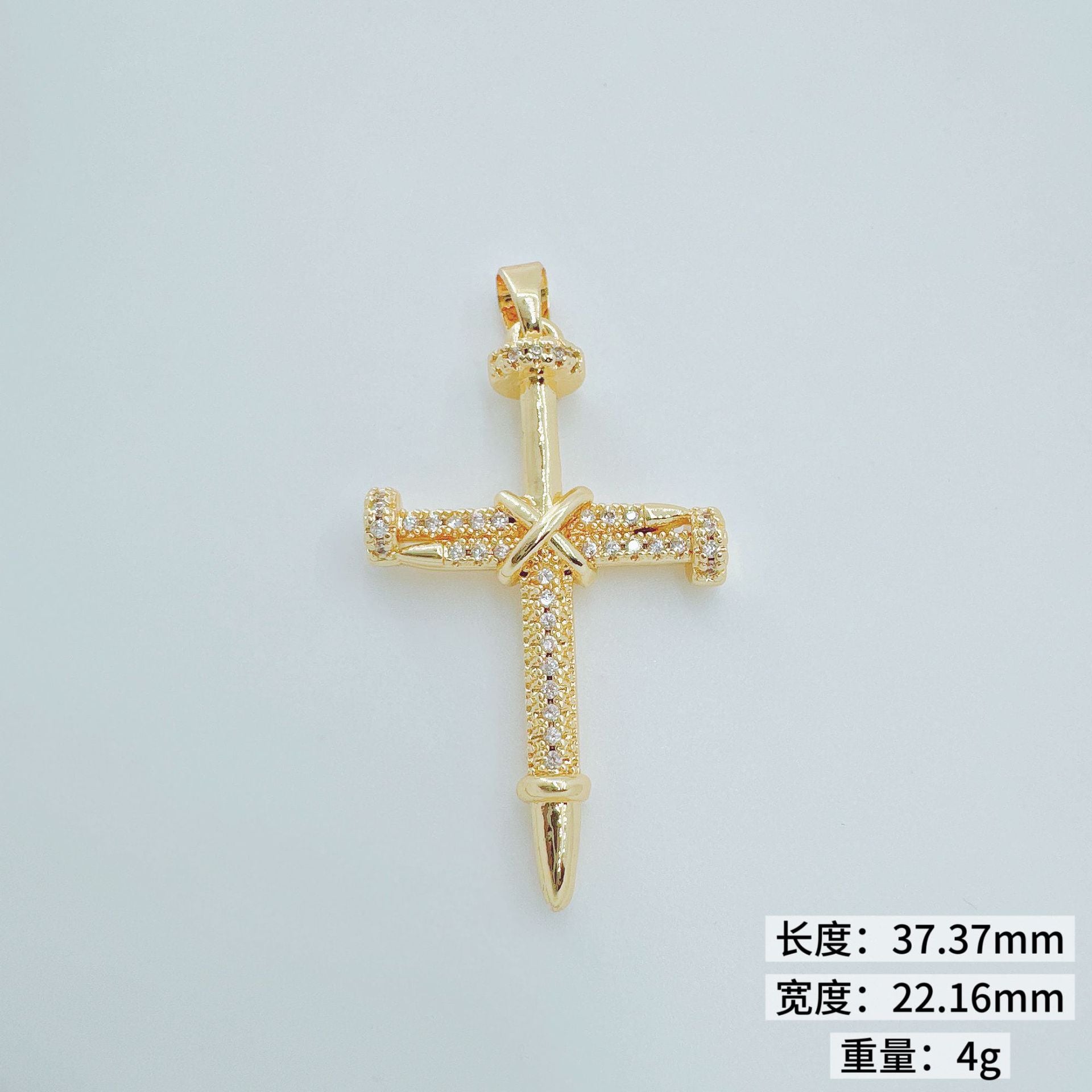 Wholesale Copper Gold Plated Cross Pendant Necklace