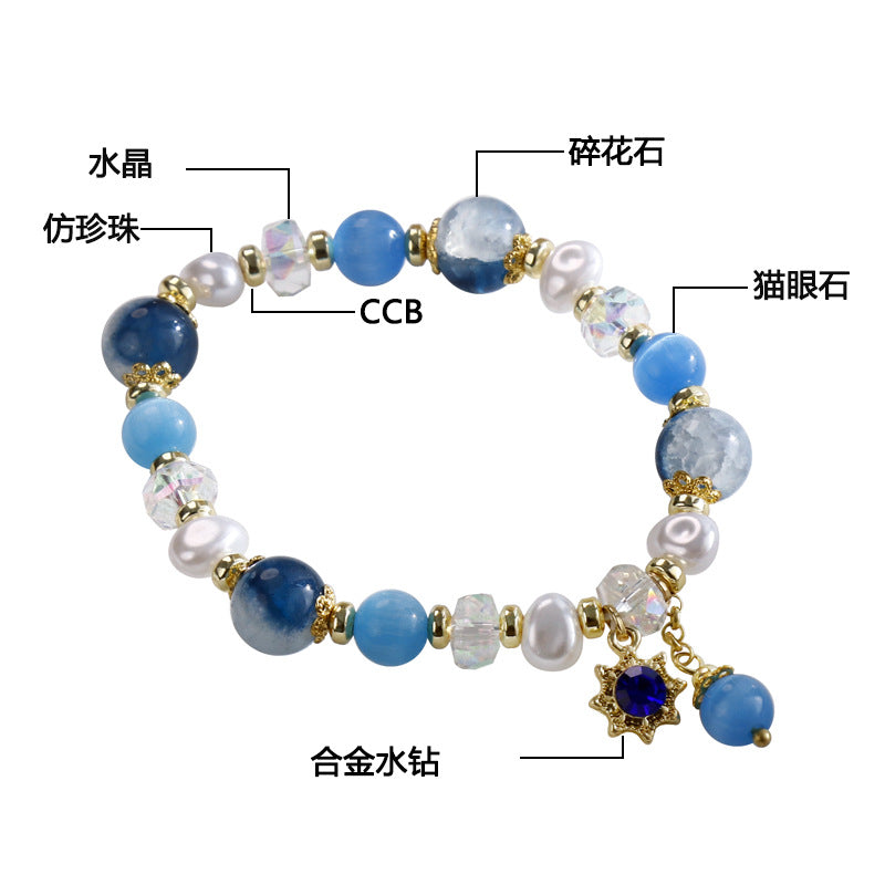 Wholesale Pearl Cat's Eye Stone Bracelet