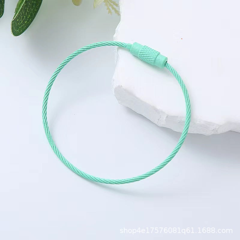 Wholesale 10pcs Color Paint Wire Ring DIY Keychain Accessories Bulk Keychains ACC-KC-HeYuan001