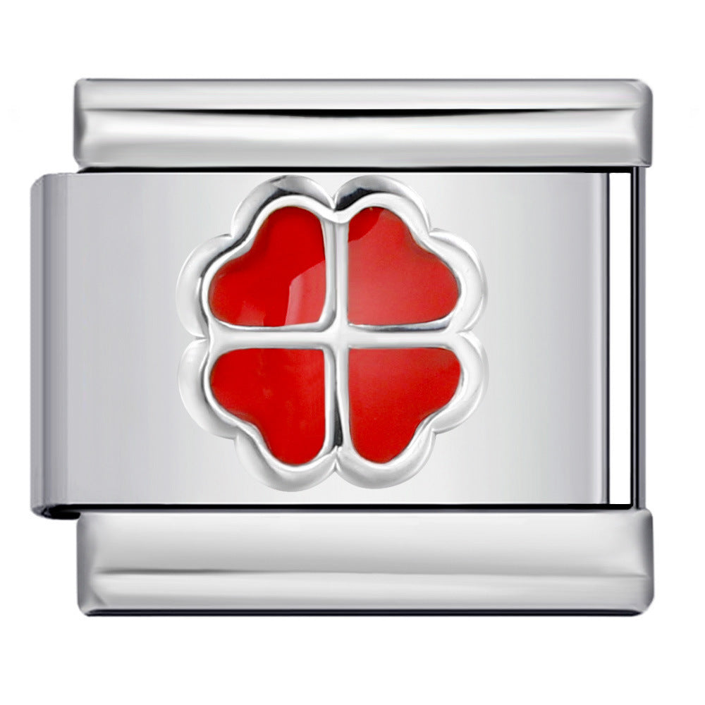 Wholesale  Italian module Colorful oil dripping bracelet stainless steel