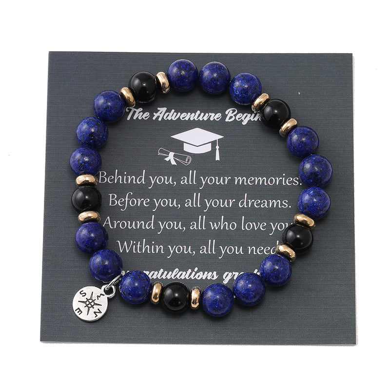 Wholesale  colorful emperor stone compass beaded bracelet